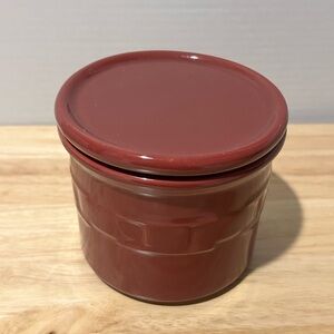 Vintage Longaberger Pottery Woven Traditions Paprika Salt Crock